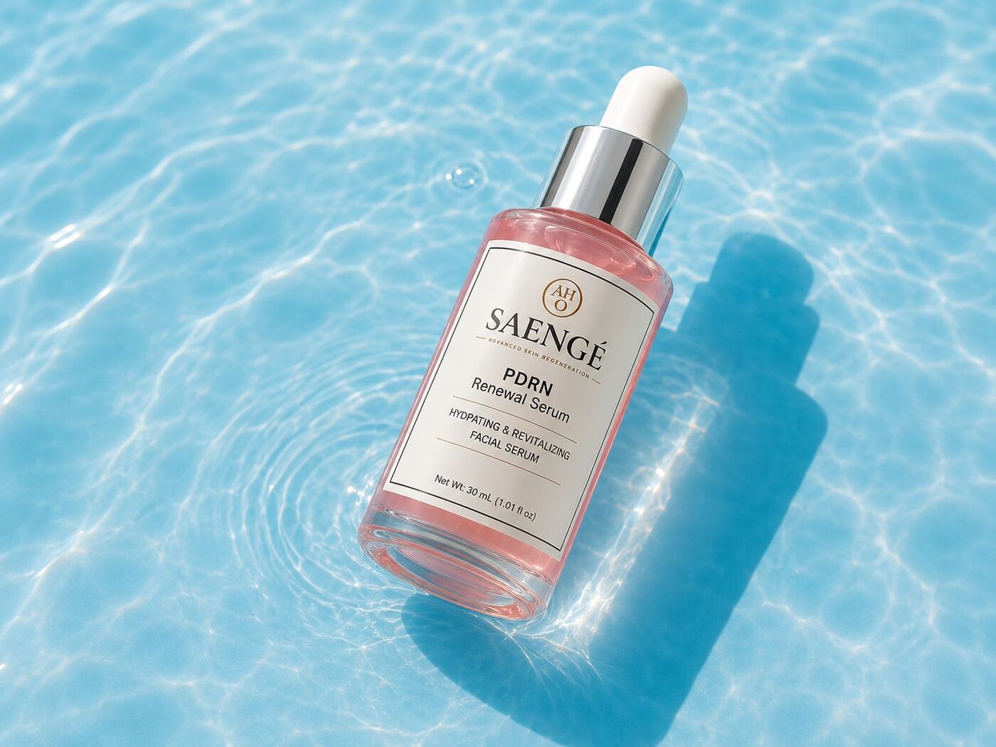 SAENGÉ PDRN Renewal Serum in rose water with sakura petals